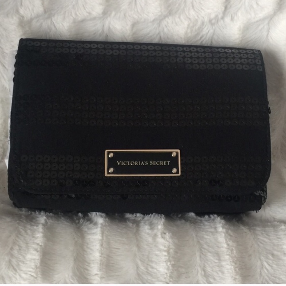 Victoria's Secret Sequin Makeup Bag Folding Case